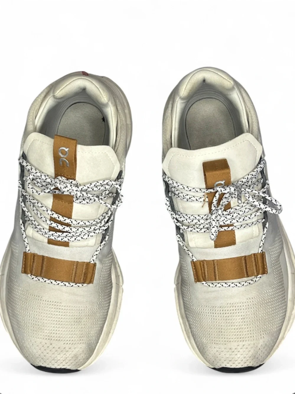 Women's White / Brown On Cloud Nova High Top Active Running Sneakers Size 8.5